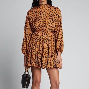 RHODE Caroline Satin Print Animal Dress